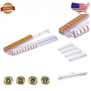 Lightweight Mahjong Racks with Built-in Pushers - Set of 4 for Effortless Play