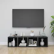 TV Stands, High Gloss Grey Entertainment Center, Modern Living Room, Bedroom, Stand Room Table Cabinet Furniture, 4 pcs, 37x35x37 cm, Engineered Wood