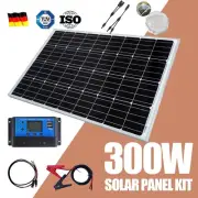 300W 12V Solar Panel Complete Kit Mono Fixed Home Caravan Camping Battery Charge