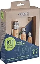 Opinel Nomad Cooking Kit (No10 Corkscrew No12 Serrated No06 Peeler Cutting Board Towel)