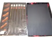 Nuance Watson Chopsticks & Rests Wood MOP Mother Pear Shell Inlay w/ Case NEW
