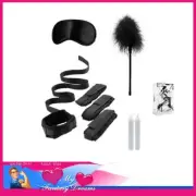 Ouch! - Black & White Series Bed Binding Restraint Kit Fits All Sized Bed Velvet
