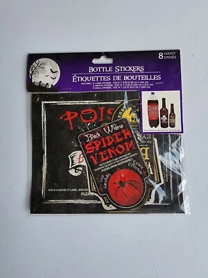 Halloween Bottle potion Stickers Poison Spider Witch Brew TrickTreat Centerpiece