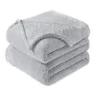 King Size Flannel Fleece Blanket, Super Soft King ( 90x104 IN ) Light Grey