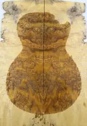 5A Figure Electric Guitar Top Worm-hole Golden Phoebe Wood Burl Luthier Supply