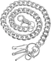 [VALICLUD] Metal Pocket Chain for Jeans Heavy Duty Unisex Trousers Chain with Double Clasps Stylish Accessory to Secure Wallet and Keys for Punk and Street Fashion