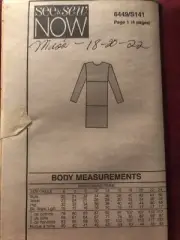 Easy Dress Misses size 18-20-22 Butterick 6449 Sewing Pattern