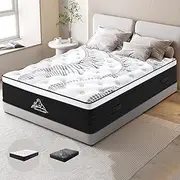 STARRY EUCALYPT Mattress Double Size SyncCoil 5 Zone Pocket Spring 32cm Thickness, Euro Top Bed Mattress with Airflow Design High Resilience Foam & Enhanced Edge Support, Medium Firm (Elliana White)