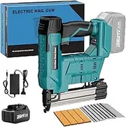 LAKIX 18 Gauge Brad Nailer Cordless, 2 in 1 Nail Gun Cordless with Battery, 21V/ 4.0A Battery Brad Nailer/Staple Gun, Fast Charging for Woodworking,Home Improvement