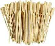 1Pack 100pcs 12cm/4.7inch Bamboo Wooden Paddle Picks Skewers Cocktail Picks Barbecue Stick for BBQ,Grilling,Barbeque Snacks,Appetizer, Dessert, Fruit, Sausage, Burger