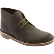 Clarks Bushacre 2 Mens Chukka Boots Olive Oily Leather - Multi Sizes - NWB