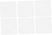 jojofuny Sashiko Embroidery Templates 6pc Acrylic Quilting Rulers Comfortable Handling for DIY