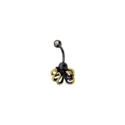 14GA Kraken Octopus Belly Button Rings Surgical Steel PVD Black Navel Piercings