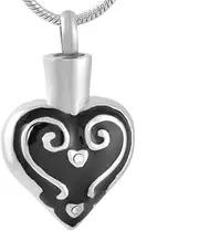 DOTUIARG Initial Necklace Crystal in Heart Pendant Cremation Jewelry Human pet ash urn Keepsake Necklace Free Funnel