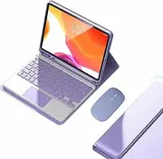 Keyboard Case for iPad Air 13(M3 2025 / M2 2024) and iPad Pro 12.9 (6th, 5th, 4th, 3rd Gen), Magnetic Detachable Wireless Keyboard, Ultra-Slim Protective Case with Bluetooth Mouse,Purple