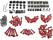Motorcycle Fairing Bolt Screw Fastener Fixation Complete Kit for CBR1000RR 2004 2005 2006-2010(Red)