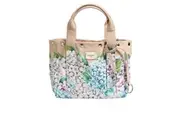 Dolce & Gabbana Multicolor Floral Canvas TANIA Top Handle Tote Bag