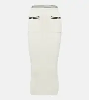 [Alessandra Rich] Alessandra Rich Striped cable-knit cotton midi skirt AU 10 white