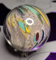 1.50" Jim Davis Signed* Swirl Contemporary Onionskin Studio Art Glass Marbles
