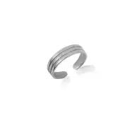 .925 Sterling Silver Split Stripe Toe Ring