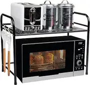 Mind Reader Kitchen Storage, Microwave Stand, Shelf Organizer, Rack Shelf, Kitchen, Metal, 23.5" L x 12.5" W x 18" H, Black