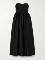 [Matteau] Matteau - Organic Cotton And Silk-blend Halterneck Maxi Dress - Black - 3 3 Black