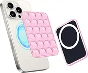 Magnetic Suction Phone Grippy for MagSafe Case, Silicone Sticky Mount for iPhone 12/13/14/15/16 Pro Max/Pro/Plus/Mini, Hands-Free Selfie/Video for TikTok Creator/Influencer, Light Pink