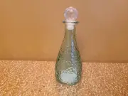 NEW - Pebbled Glass Bottle with Stopper (Blue)
