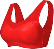 [LINGYUXUAN] Mastectomy Bra with Pockets Women Post-Surgery Full Coverage Wireless Bralette for Prosthesis Silicone Breast Form