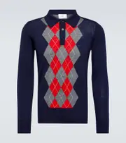[Ami Paris] Ami Paris Argyle wool sweater AU 87 blue
