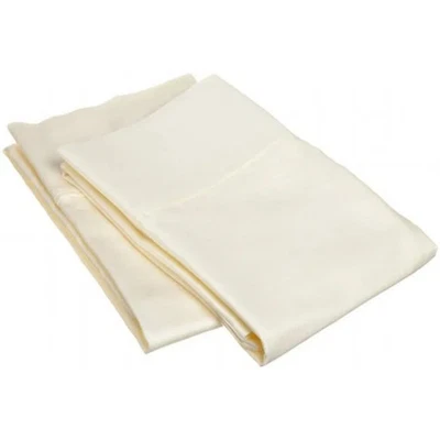 400 Thread Count Egyptian Cotton Standard Pillowcase Set Solid Ivory