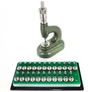 New Watchmaker's Jewelling Tool With Micrometric Screw And Pump Pusher Anvil