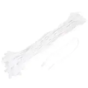 Wax rope Hang Tag String Snap Lock Price Tag Fastener Ties white 7.8 inch 100pcs