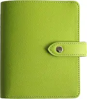 [Generic] A6 6 Ring Binder RFID Blocking Sleeves, Passport Holder, Planner Cash envelopes Wallet，Passport Holder Finances Organizer Budget Planner Journal for Men and Women (Green)
