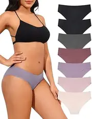 [Levao] Pack of 7 Women's Seamless Underwear Women's Seamless Briefs Women's Stretch Invisible Hipster Panties Multipack S-XL