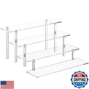 HENABLE 4 Tier Acrylic Perfume Organizer Stand, Clear Display Risers for Perf
