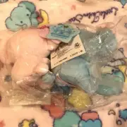 Sanrio Little Twin Stars 45th Pink Blue elephant Keycain Mascot Plush Set F/S