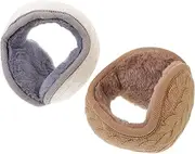 [Kisangel] 2pcs Ear Muffs Ear Protection Cover Ear Protective Cover Unisex Furry Winter Earmuff Ear Covers for Winter Ear Warmer Earmuff Warmer Protective Case Polyester Men and Women Hairy