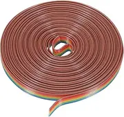 uxcell 1 Pcs 6 Pin Flat Rainbow Ribbon Cable 20 ft 1.27mm Pitch Breadboard Jumper Wires for Electronic Projects