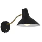 Farbon Short 1L Switch Wall Light Black | Telbix Lighting