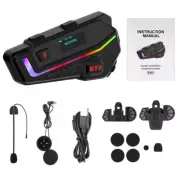 Motorcycle Helmet Intercom Headsets FM Bluetooth 6 Riders Interphone Headphone