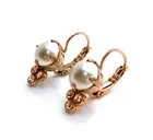 Mariana Earrings Timeless Cream Pearl & Silk Austrian Crystals My Treasures C...