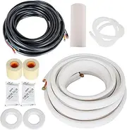 findmall 50FT Air Conditioning Copper Tubing Hose Extension 1/4" and 1/2" Twin Copper Hoses Insulated Copper Hoses Fit for Mini Split Air Conditioner