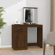 Dressing Table, Vanity Desk, Home Bedroom Furniture with Mirror Brown Oak 90x50x132.5 cm Engineered Wood