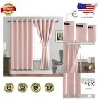 Elegant Blush Pink Thermal Blackout Drapes with Grommets - Reduces Noise & Light