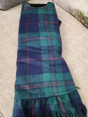 Green plaid Christmas Tree Skirt with Subtle Red Accents