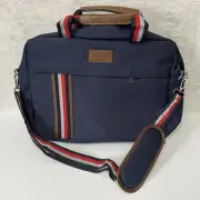 American Traveler Carry All Bag Navy Blue Canvas W/ Shoulder Strap NWT 18x15x3.5