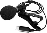OSALADI Small Wired Microphone Mic for Smartphones Live Streaming Vlog Type-c Noise Cancellation