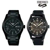 在飛比找momo購物網優惠-【SEIKO 精工】5Sports系列全黑軍風機械錶39.4