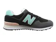 New Balance Men's ML574UJC Classic Traditionnels, Black/Light Tidepool NIB